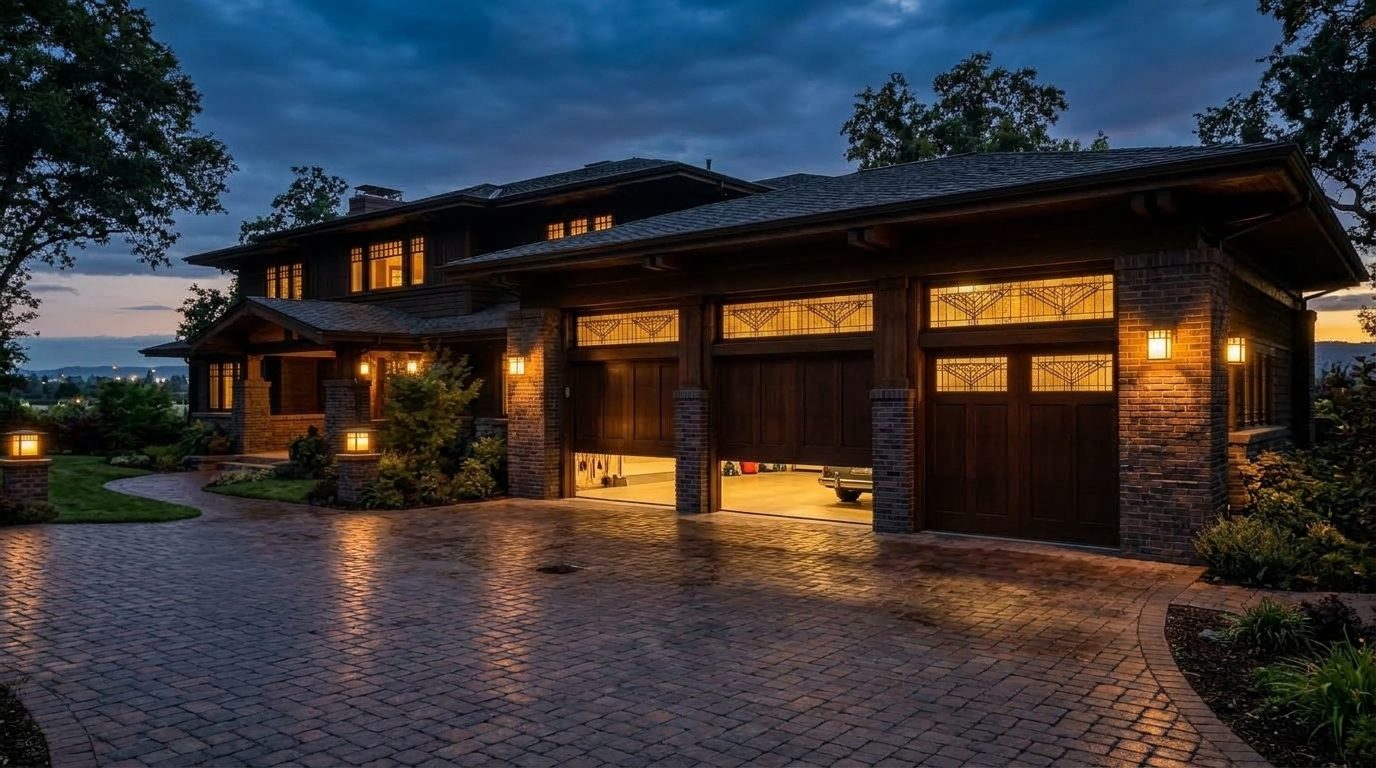 Harrington Garage Door Service Garage Door Gliding Open Revealing Warm Illuminated Interior